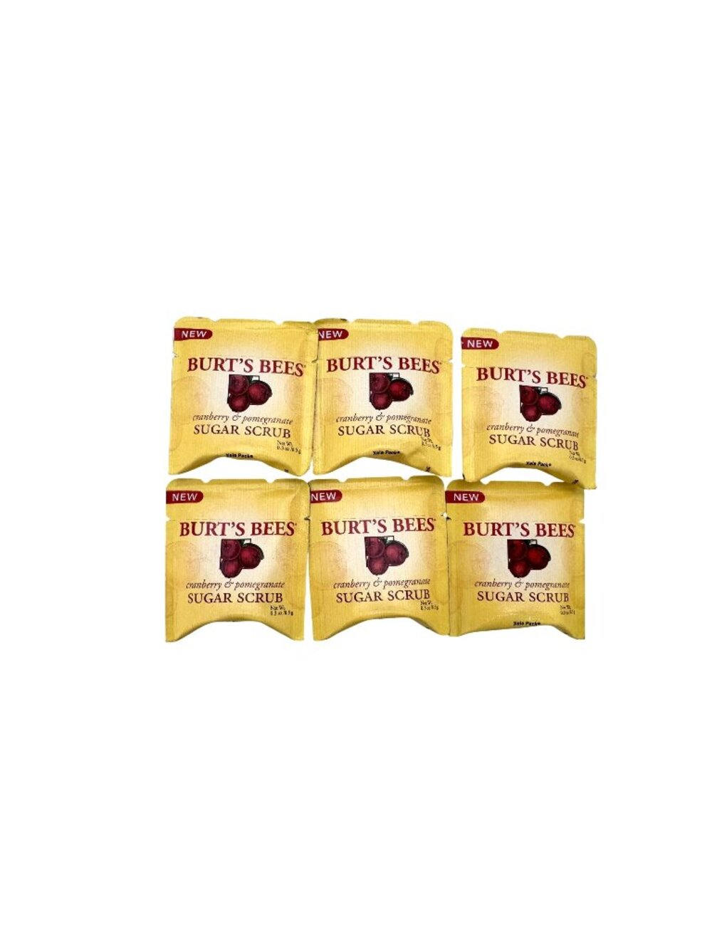 Burt’s Bees Cranberry and Pomegranate Sugar Scrub Samples 0.3 oz each